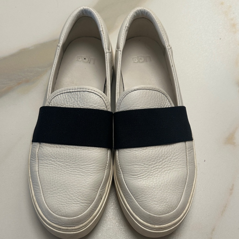 UGG Cream Slip-On Shoes with Black Band